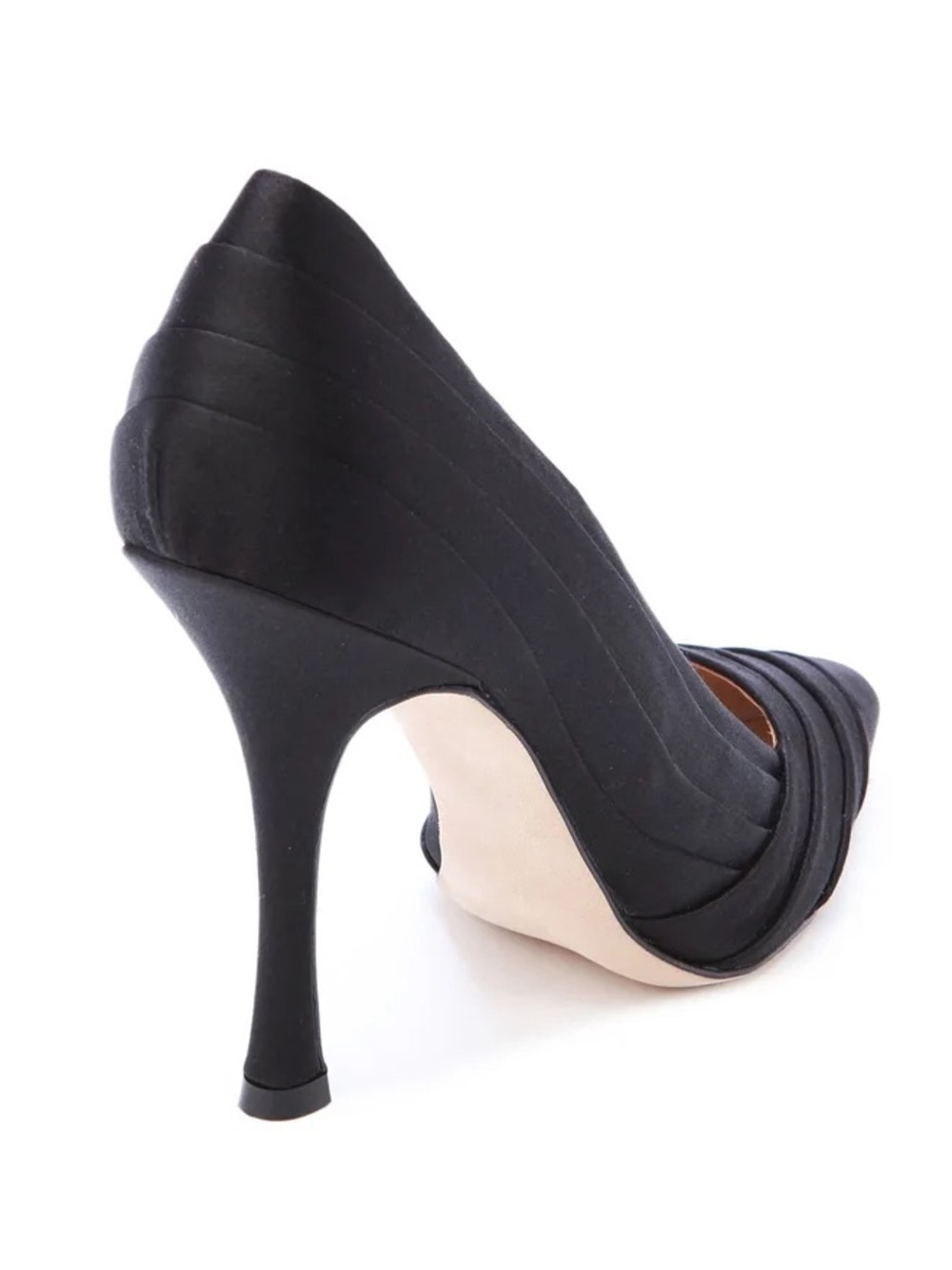 Henri Lepore Dezert Isabella Black Pointed-Toe Layered Pumps Milano Made Italy